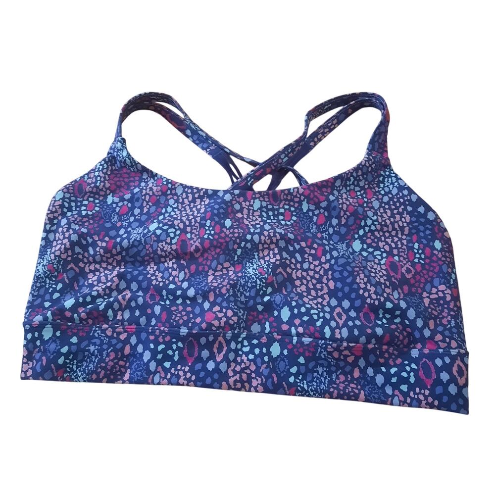 Freely Womens James Luxe Sports Bra Multi Color Abstract Print Size 1X
